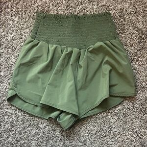 Aerie High-Waisted Green Shorts